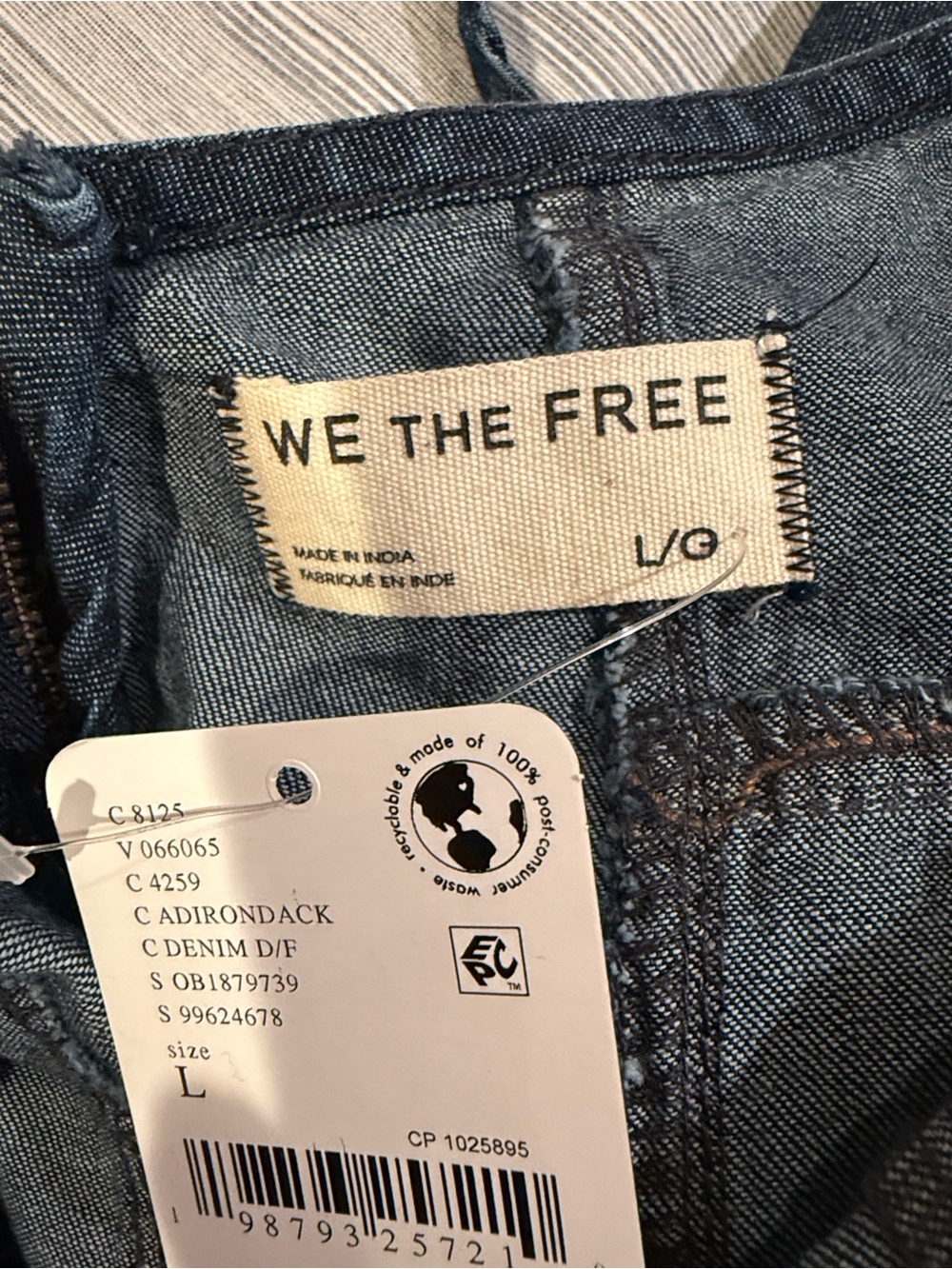 Nostalgia Short-alls We The Free Washed Denim Romper - Dark Blue NWT - Picture 3 of 9